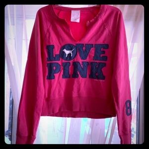 Love Pink VS Distressed Neck Sweatshirt